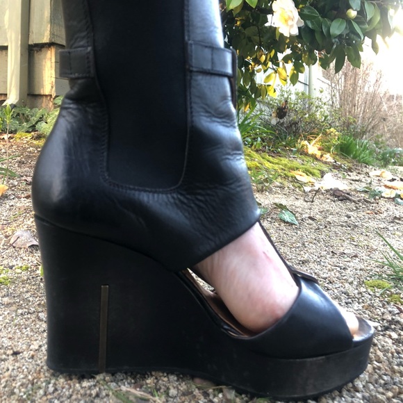 Diesel, black, leather, open toe, shoes - Picture 5 of 8